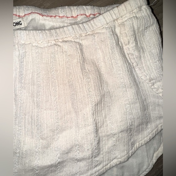 Billabong Bundle Peach Pin Stripe & White Organic Cotton Gauze Beach Shorties L - Picture 9 of 15
